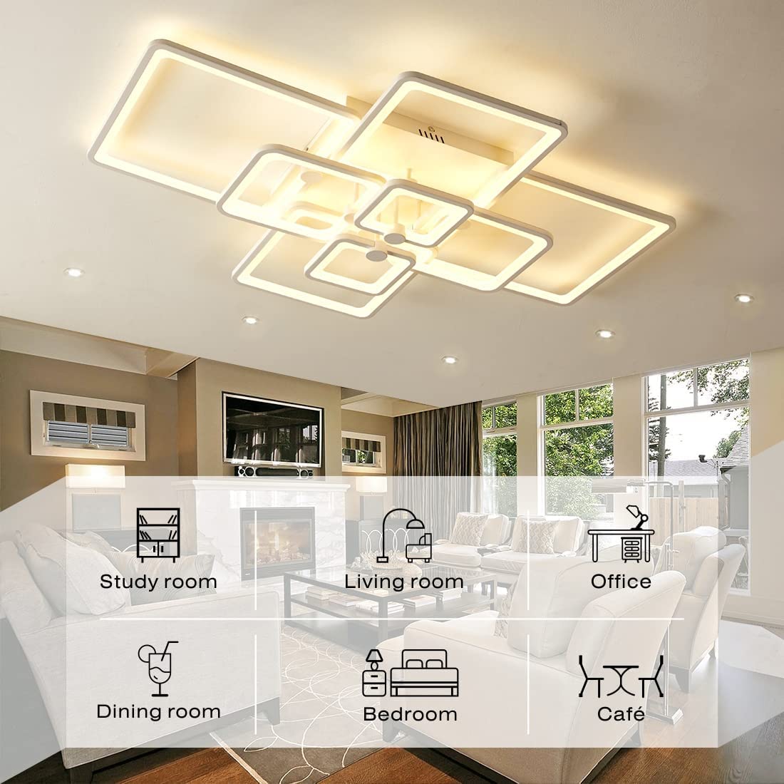 Lámpara Techo LED HIHIHOMY 120W - Regulable