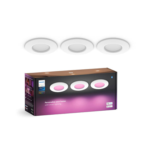 Focos Empotrables Philips Hue Slim - 3un, RGBW, Bluetooth