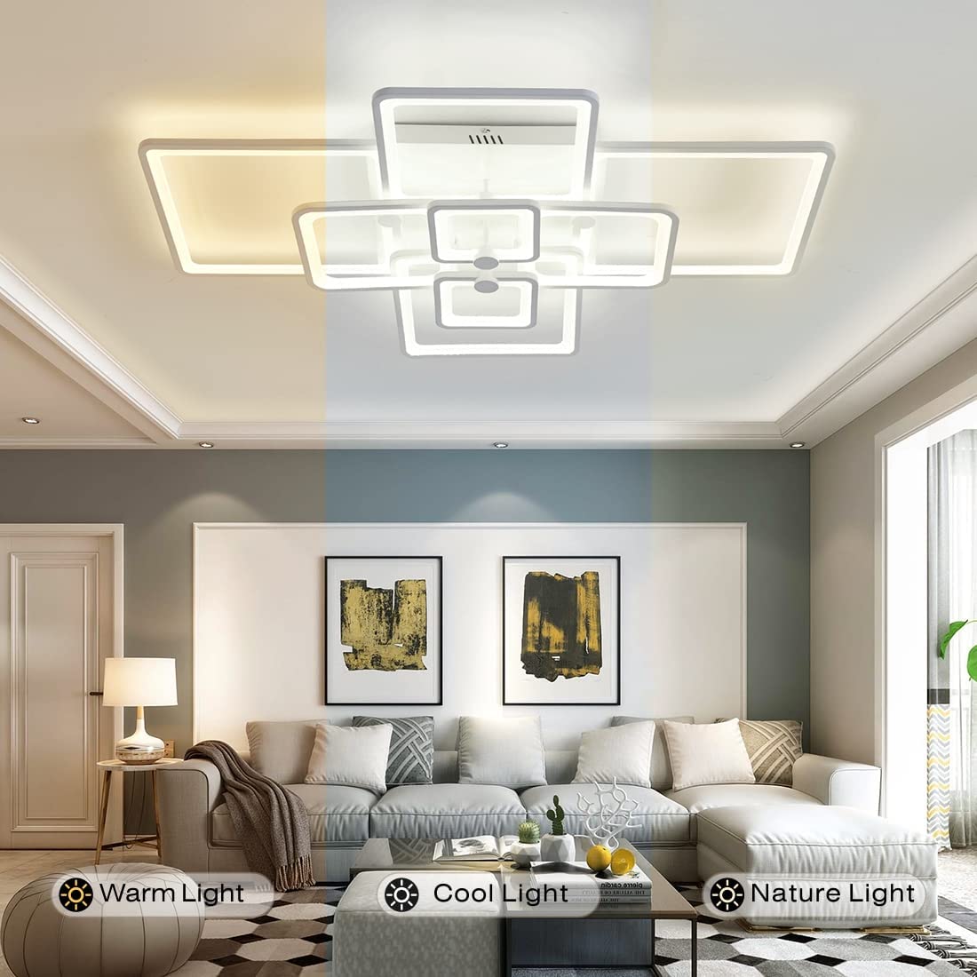 Lámpara Techo LED HIHIHOMY 120W - Regulable