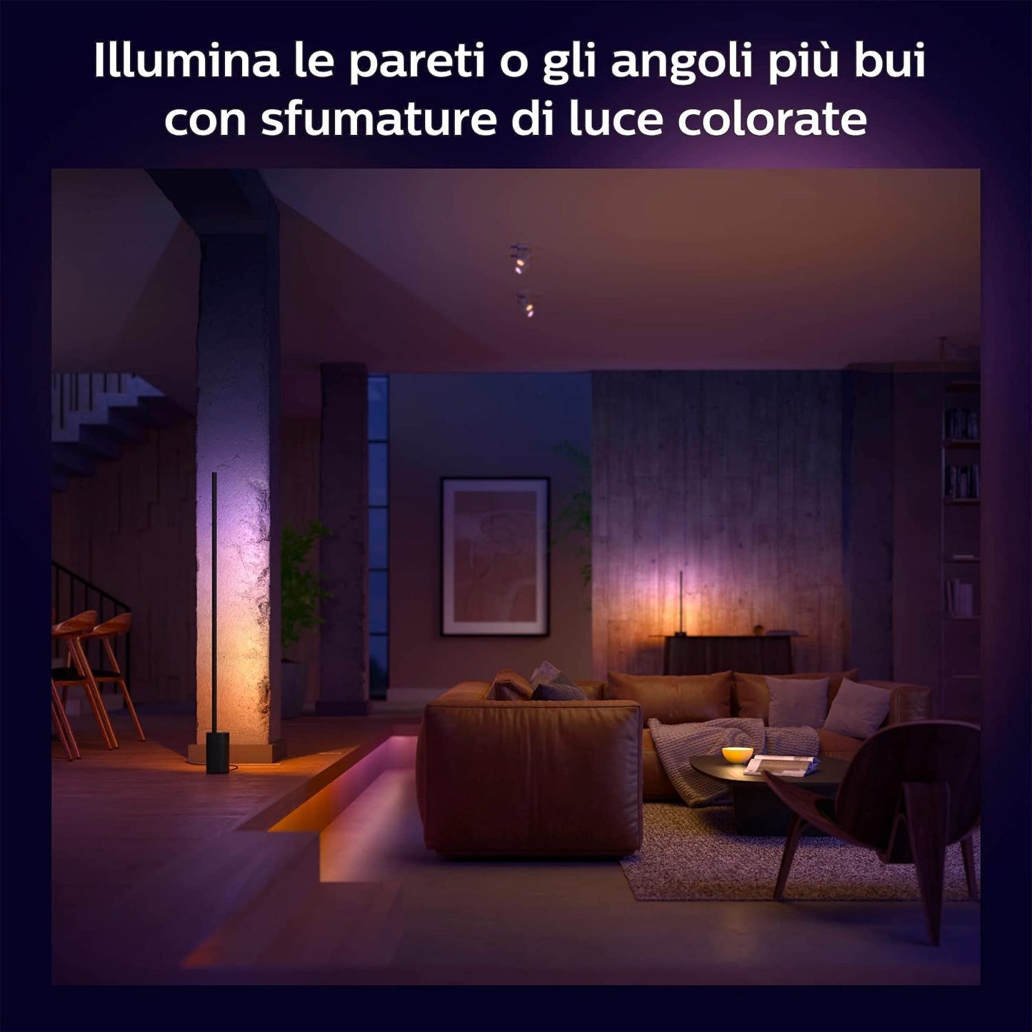 Lámpara de Pie Inteligente Philips Hue Signe - Luz Gradient, Colores, Alexa