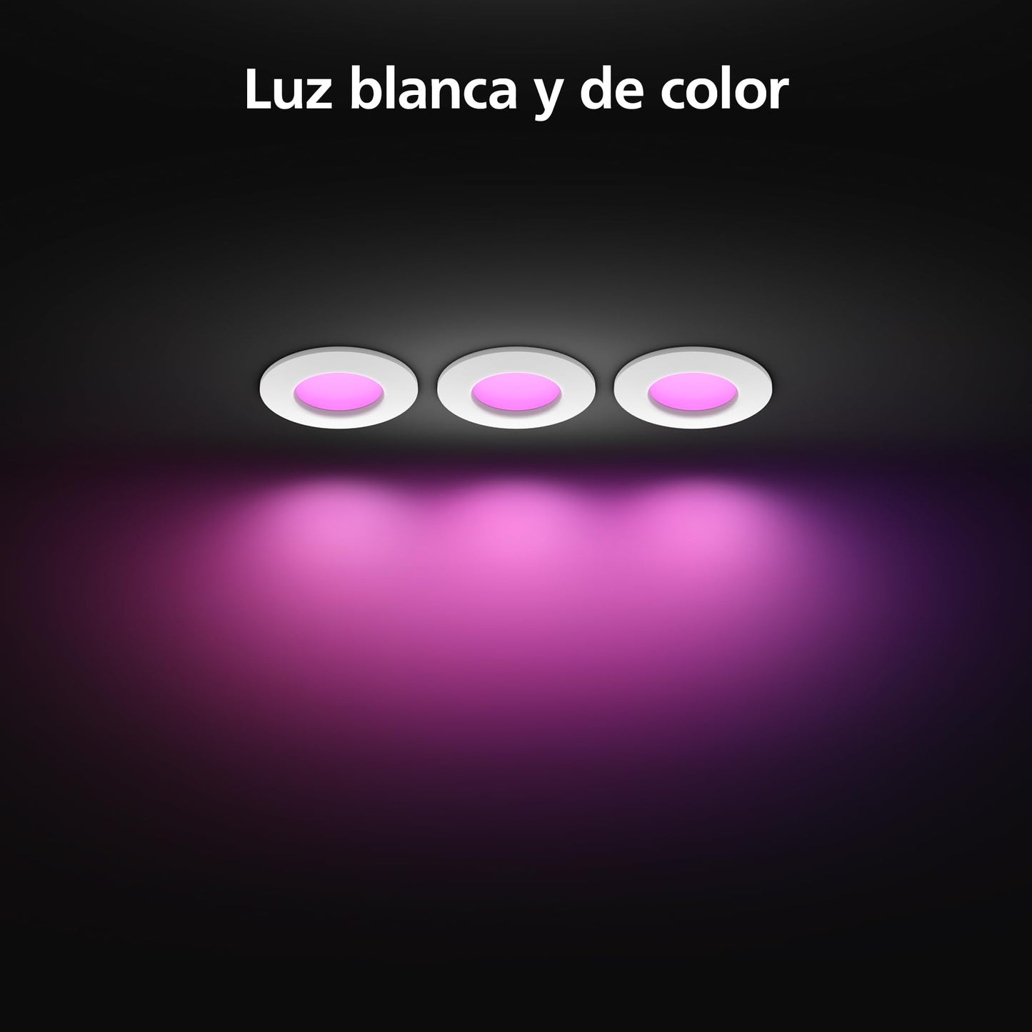 Focos Empotrables Philips Hue Slim - 3un, RGBW, Bluetooth