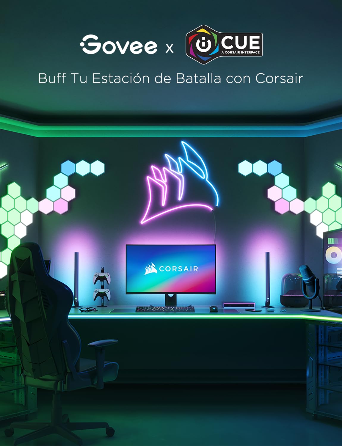 Luces LED Govee Glide Y - RGBIC, Música, WiFi
