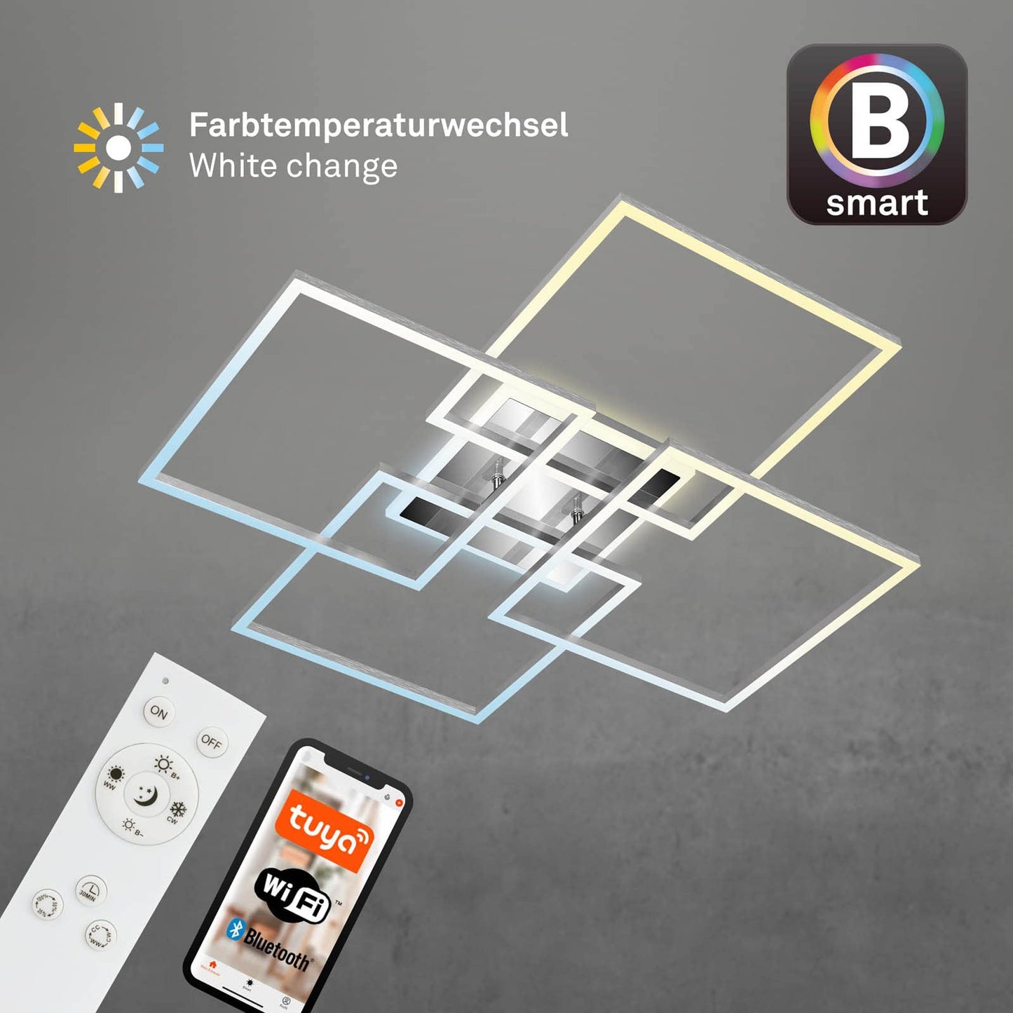 Lámpara de Techo LED Inteligente Briloner - Alexa, WiFi, Color Ajustable