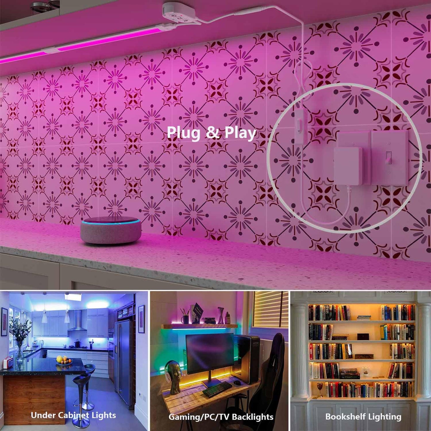 Luz LED RGB para Muebles - Alexa, Control Remoto