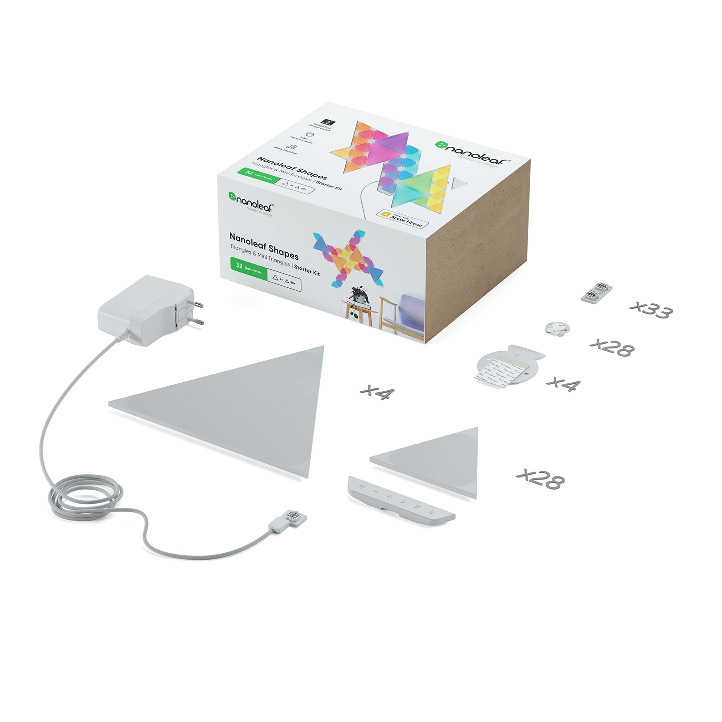 Kit Luces Modulares Nanoleaf - 32 Triángulos, RGBW, WiFi