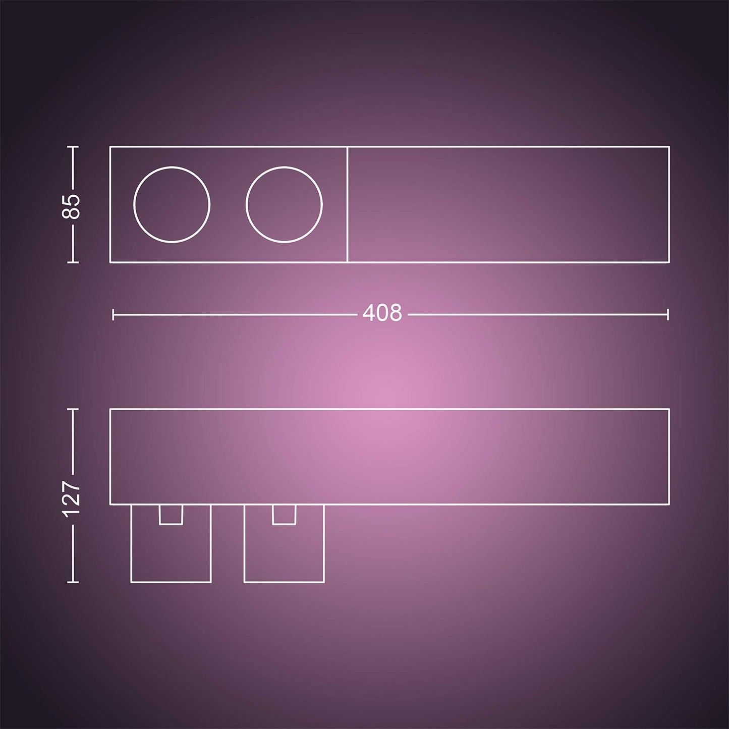 Lámpara Inteligente Philips Hue Centris - 2 Focos, RGBW, Alexa