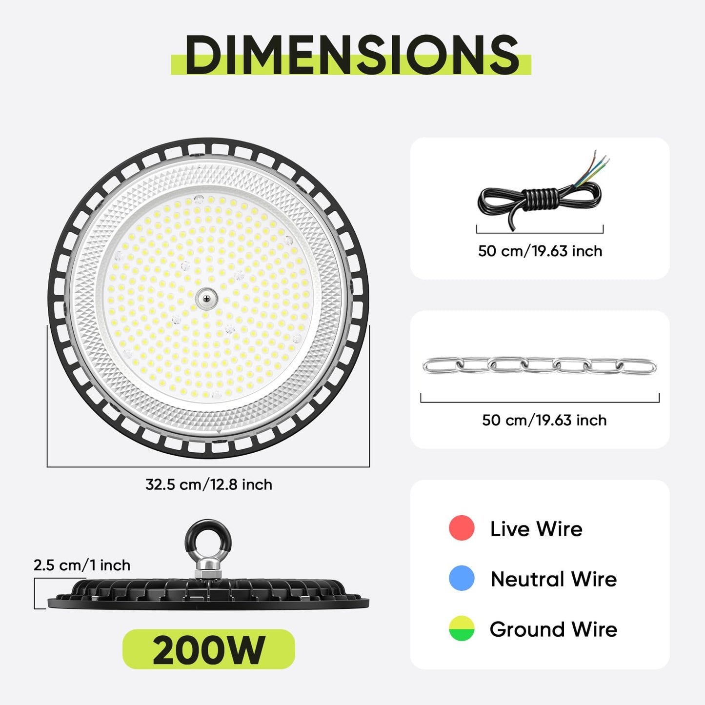 Lámpara UFO LED 200W - 4 Pack, IP65, 6000K