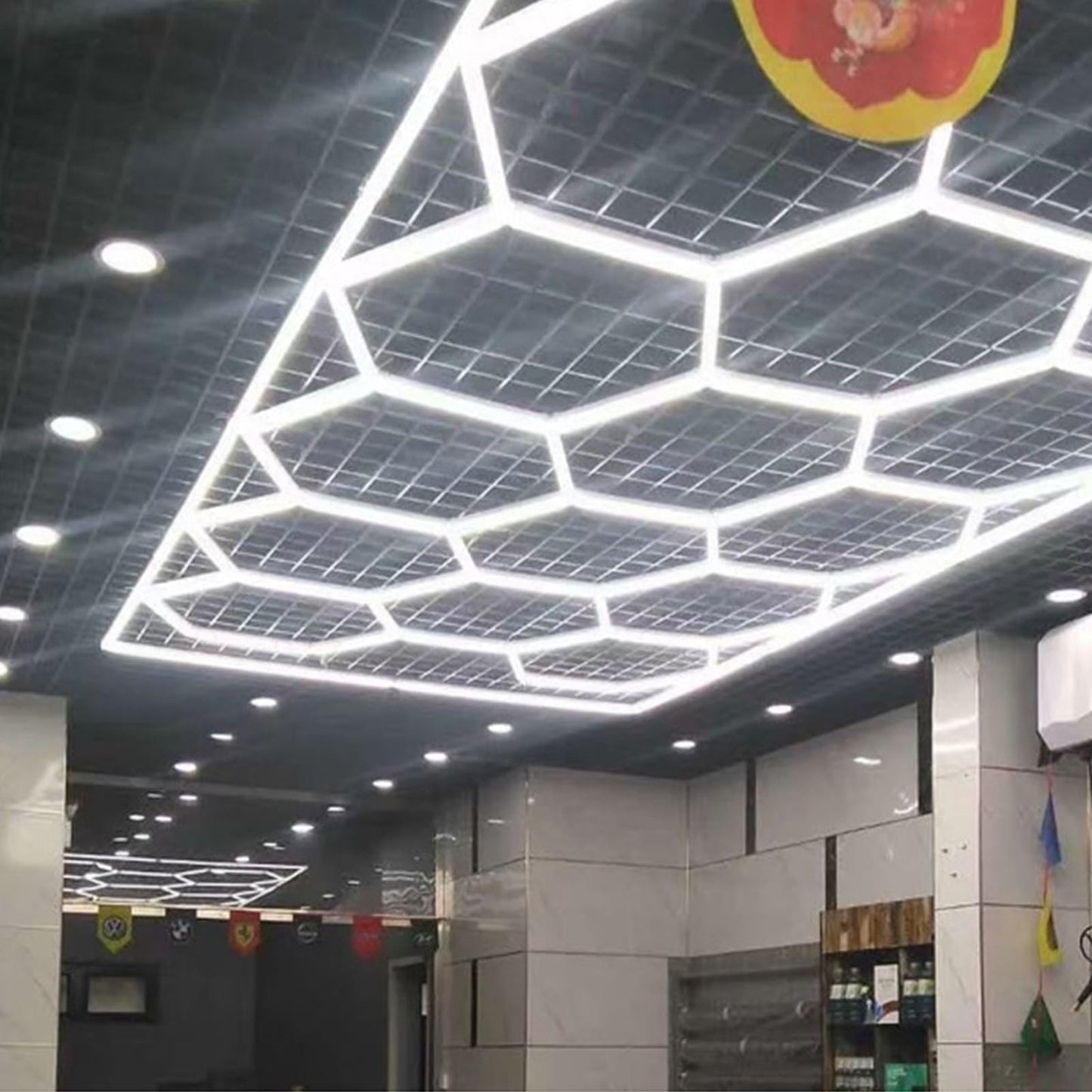 Lámpara Hexagonal LED Taller 6500K - 14 Panales