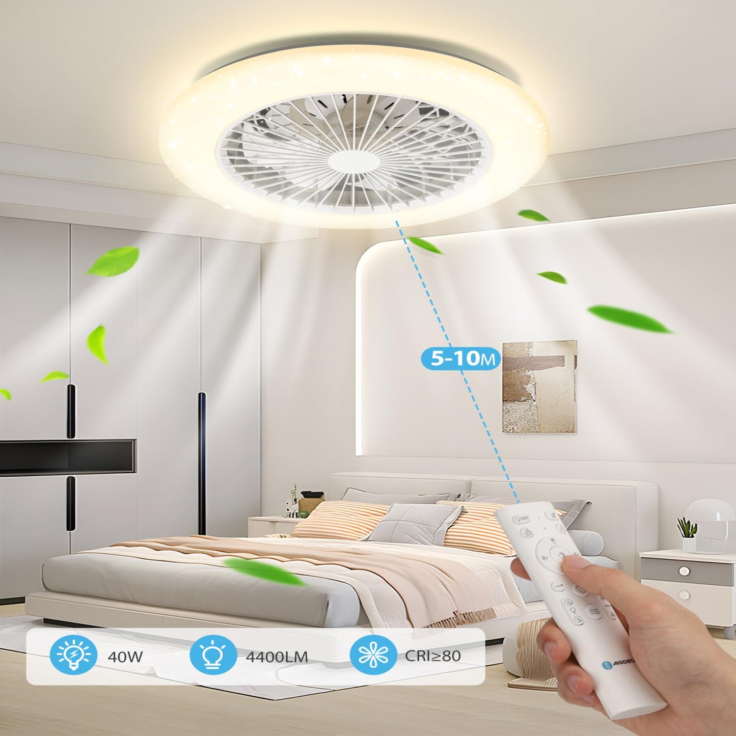 Ventilador Techo Aigostar - Alexa, Luz LED Regulable