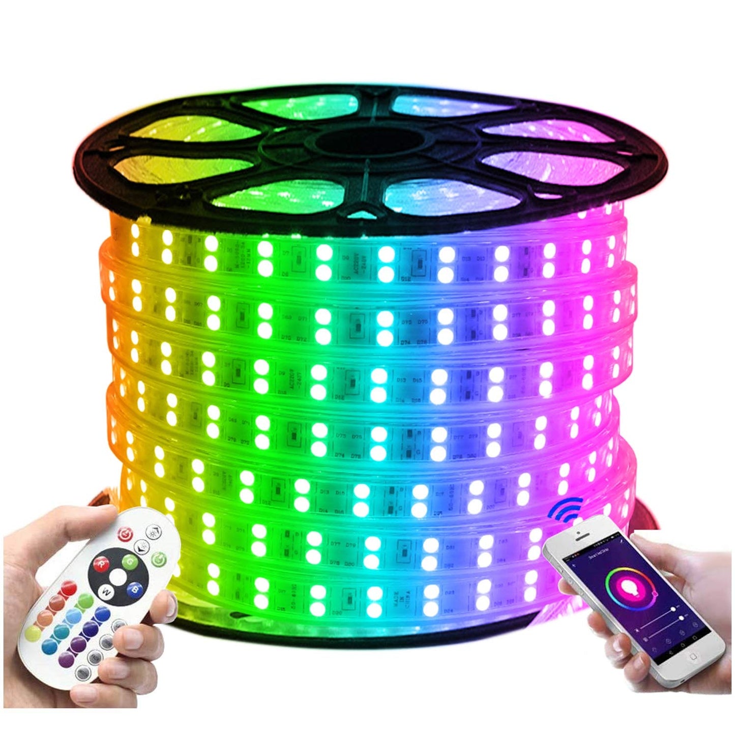 XUNATA Tira LED WiFi RGB 220V, 50m, Alexa/Google, IP65