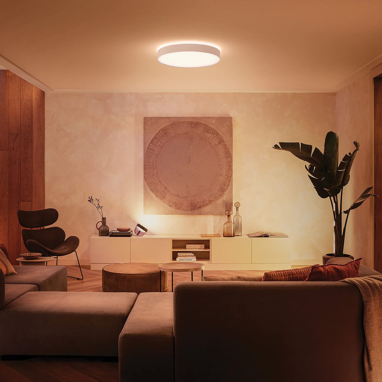 Philips Hue Enrave L – Lámpara Techo LED, Alexa/Google, Blanco