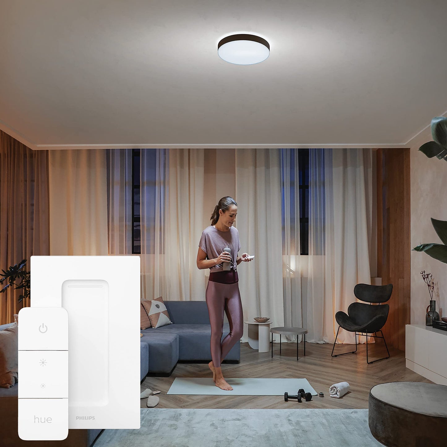 Philips Hue Enrave L – Lámpara de Techo LED Inteligente, Alexa/Google