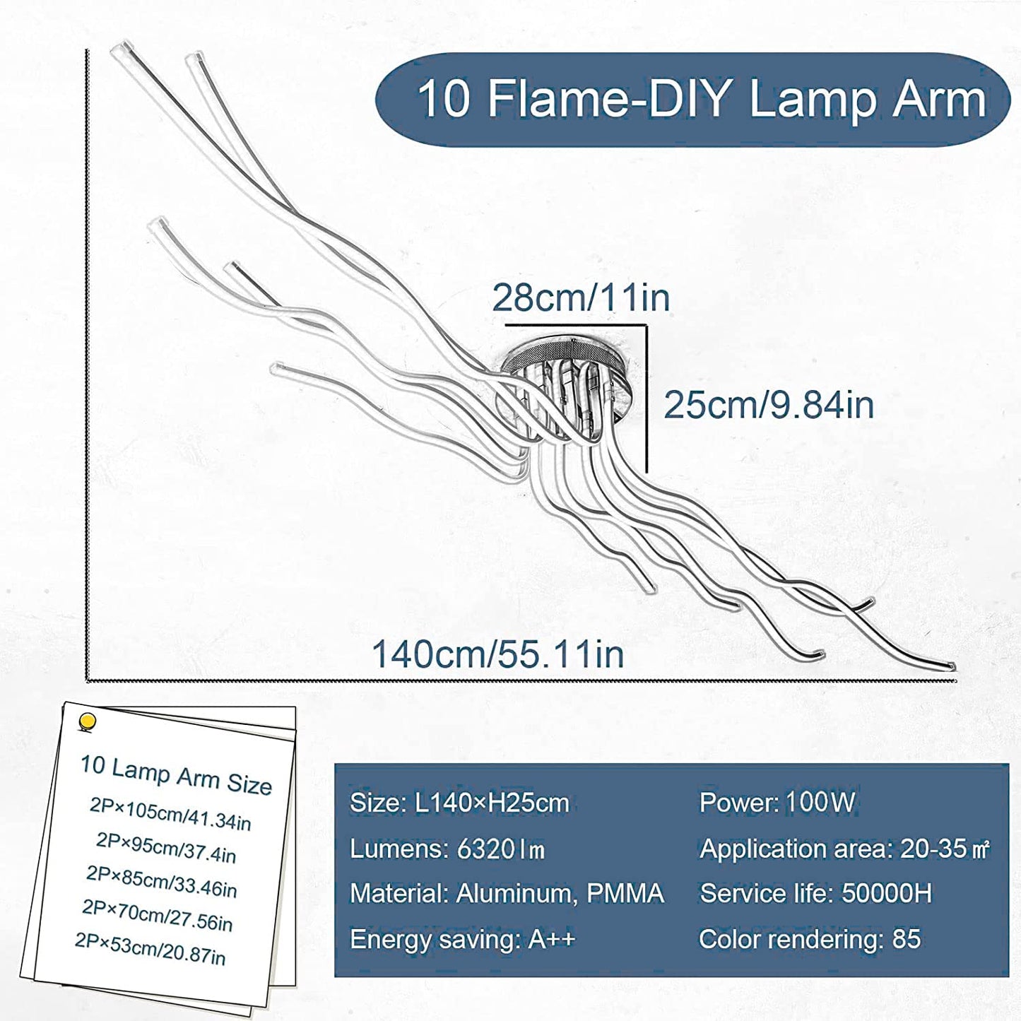 Lámpara de Techo LED SHIANDAR 138W - Regulable
