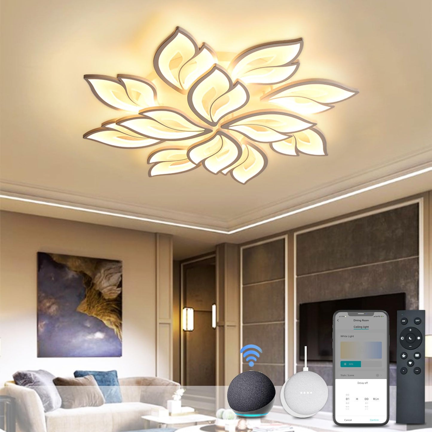 Plafón LED BAYHT Inteligente - 12 Luces, Alexa, Regulable