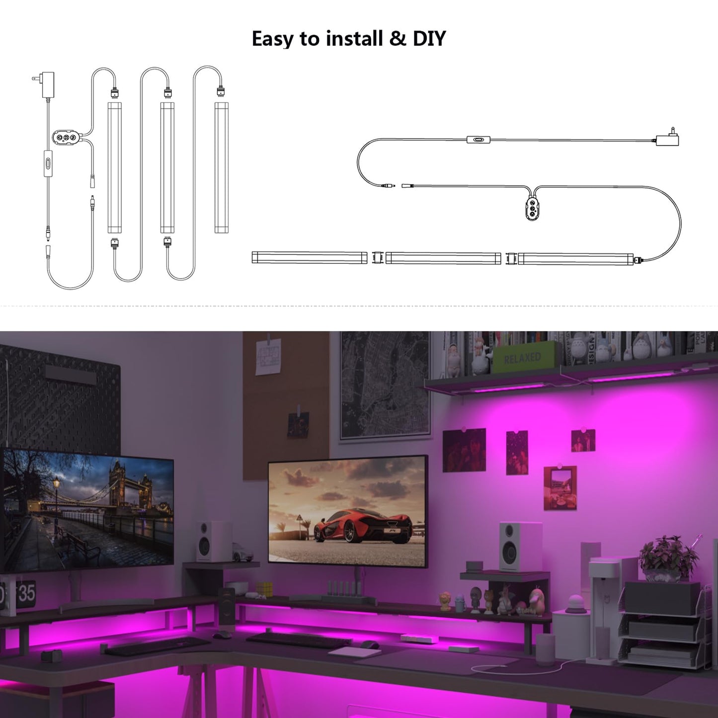 Luz LED RGB para Muebles - Alexa, Control Remoto