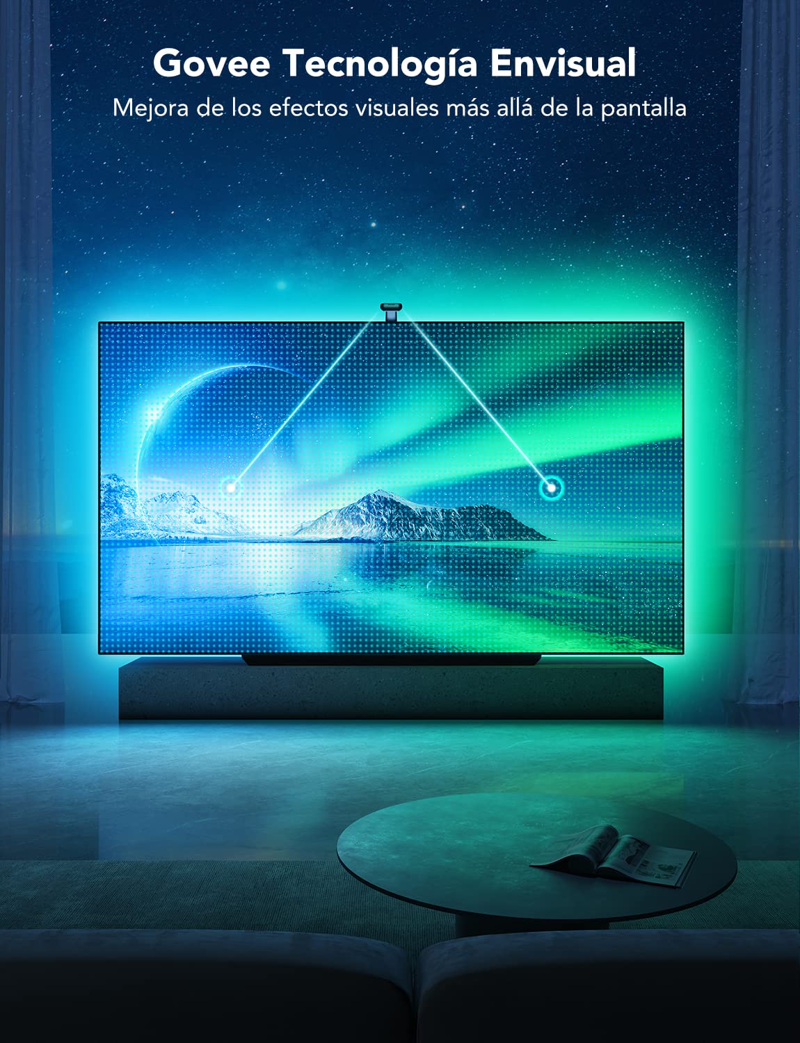 Govee T2 Backlights 5m RGBIC WiFi, Dual-Cámara, TV 75-85"