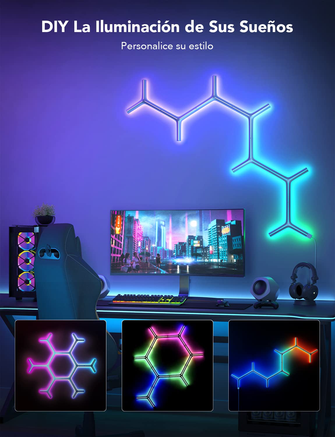 Luces LED Govee Glide Y - RGBIC, Música, WiFi