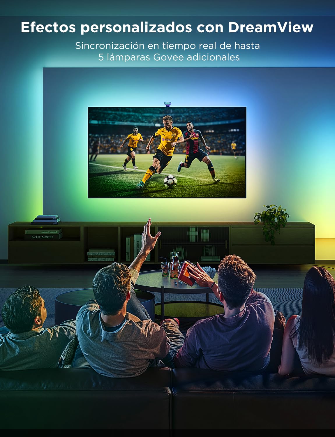 Govee T2 Backlights 5m RGBIC WiFi, Dual-Cámara, TV 75-85"