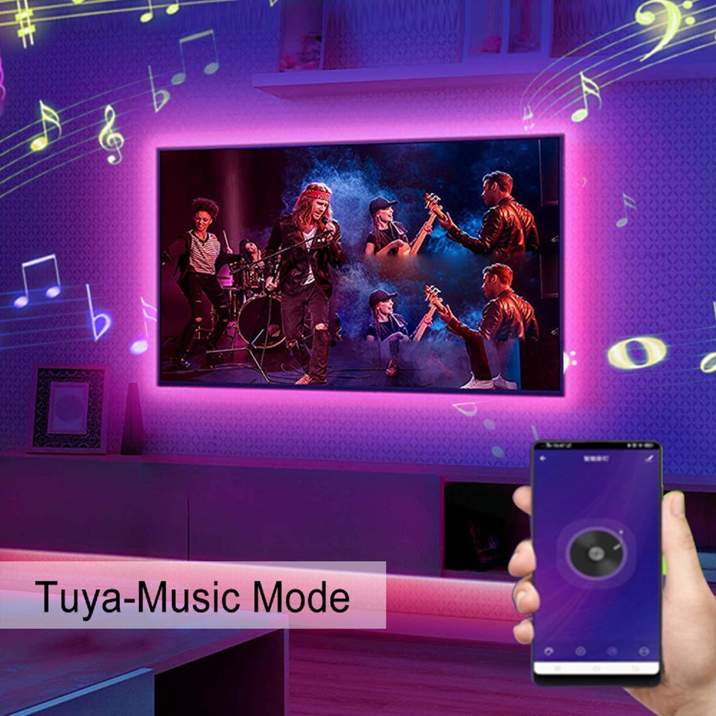 XUNATA Tira LED WiFi RGB 220V, 50m, Alexa/Google, IP65