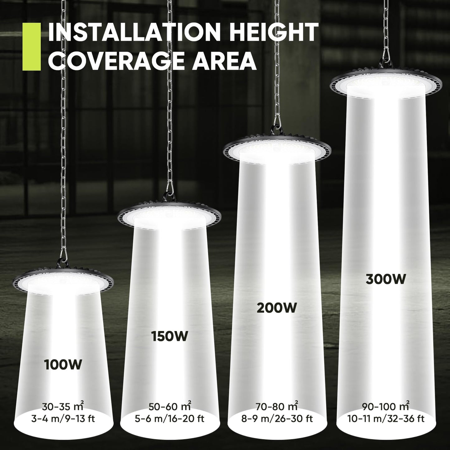 Lámpara UFO LED 200W - 4 Pack, IP65, 6000K